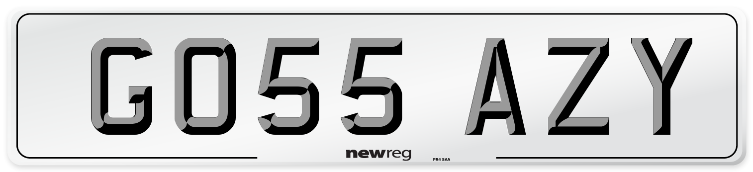 GO55 AZY Number Plate from New Reg